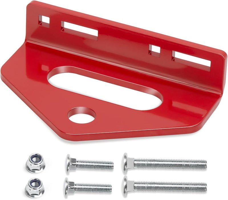 HOWBOW Zero Turn Mower Tow Hitch, 1/4"(6mm) Thick Heavy Duty Steel Universal Lawn Trailer Hitch 2"-5.1" Hole Center, Versatile Chain Slot Rugged Steel with Carriage Bolt Hardware Red - Image 1